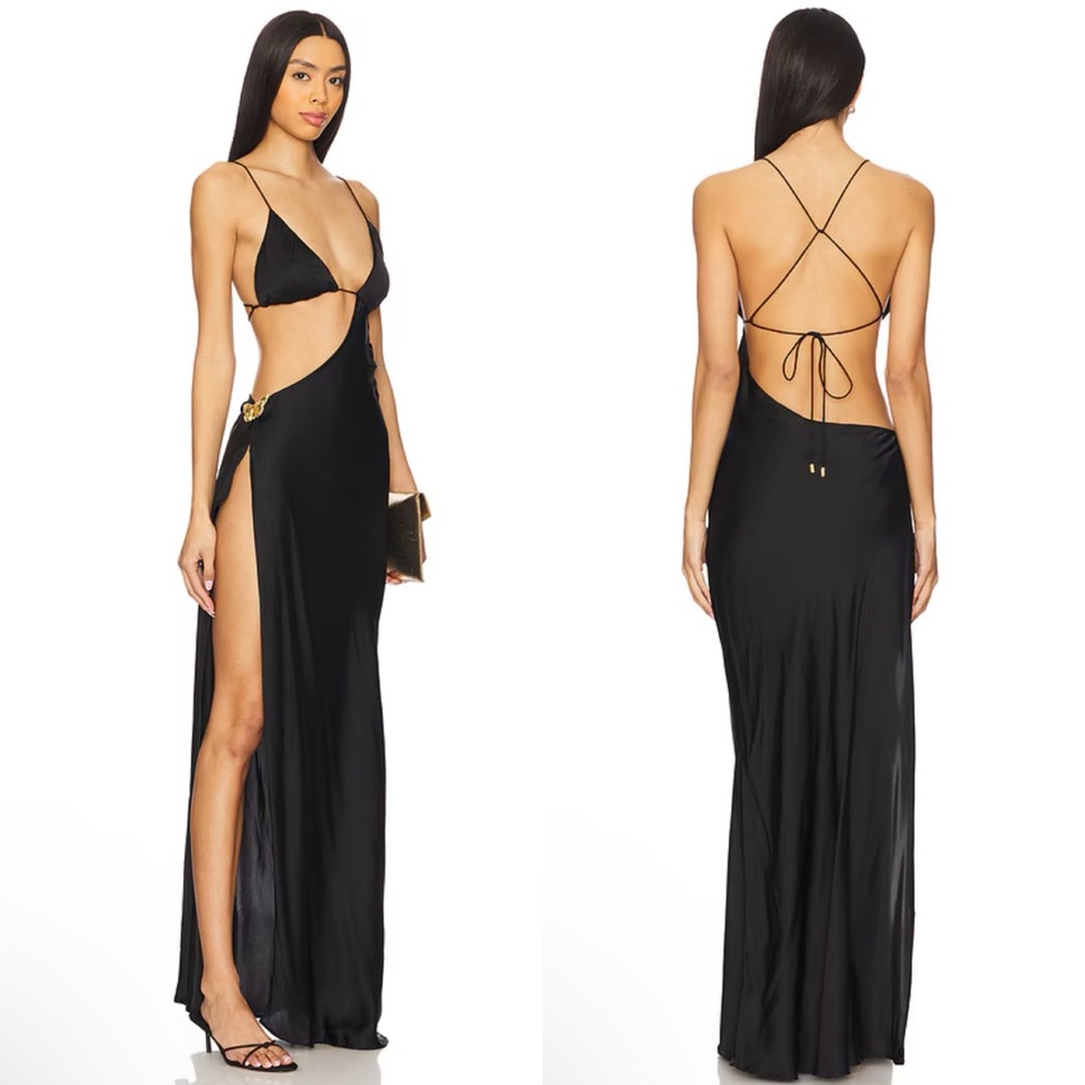 Cin Cin Villa Butterfly Cutout Maxi Dress In Black